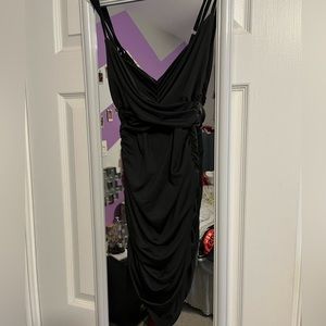 black scrunched dress